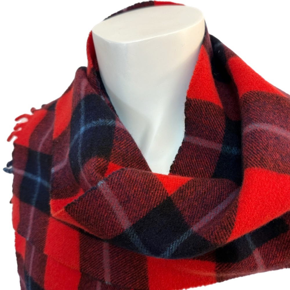 Vintage Pure Wool Tartan Plaid Scarf 🏴󠁧󠁢󠁳󠁣󠁴󠁿– Made in Scotland - Picture 5 of 9